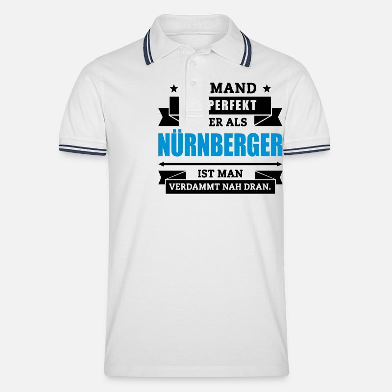 Funshirt Nürnberger - Männer Tipped Poloshirt - Weiß/Navy