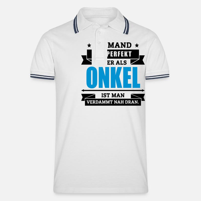 Funshirt Onkel - Männer Tipped Poloshirt - Weiß/Navy