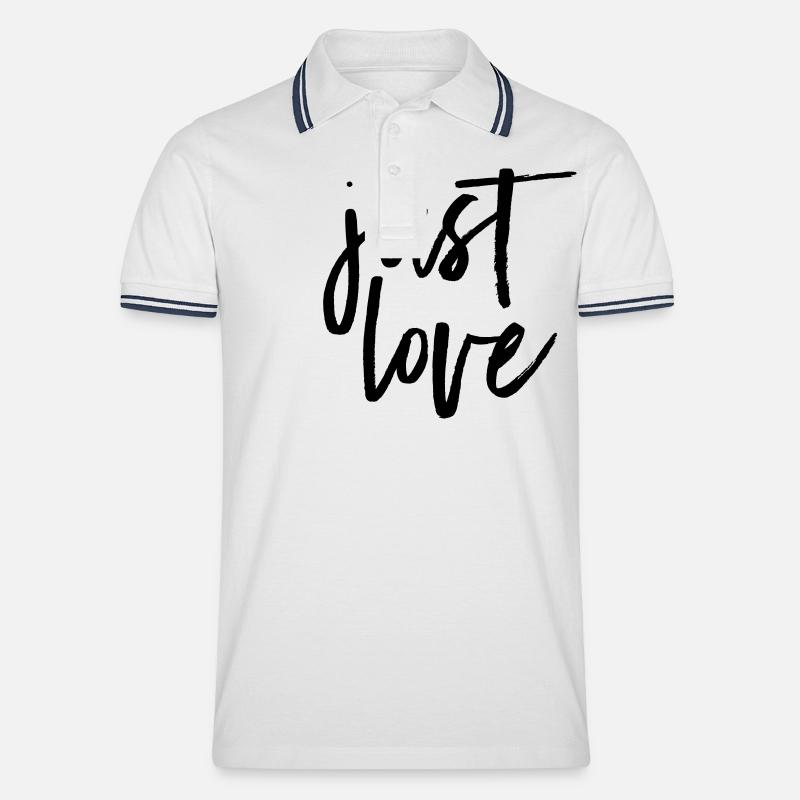 Just Love - Männer Tipped Poloshirt - Weiß/Navy