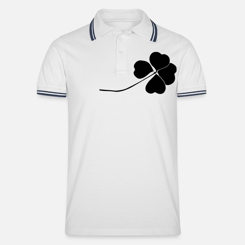 Kleeblatt - Männer Tipped Poloshirt - Weiß/Navy