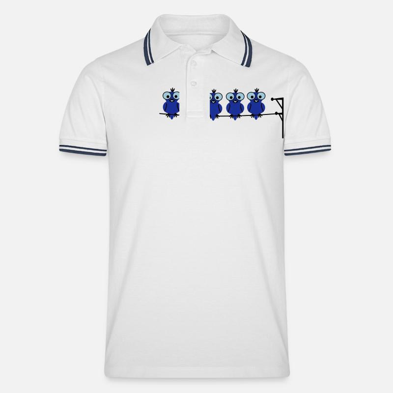 Vogel Kopf - Männer Tipped Poloshirt - Weiß/Navy