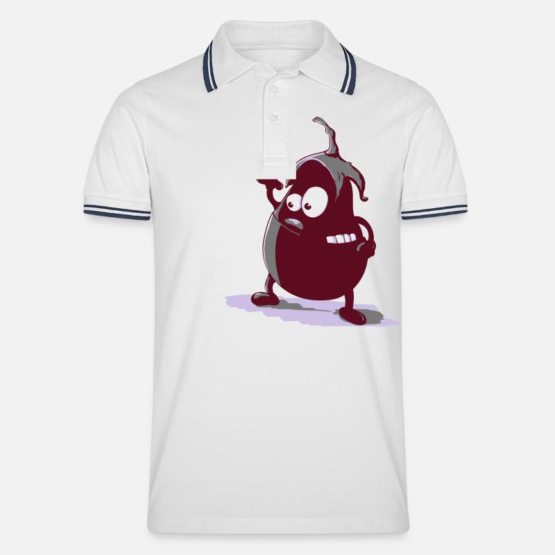 Matschkopf - Männer Tipped Poloshirt - Weiß/Navy
