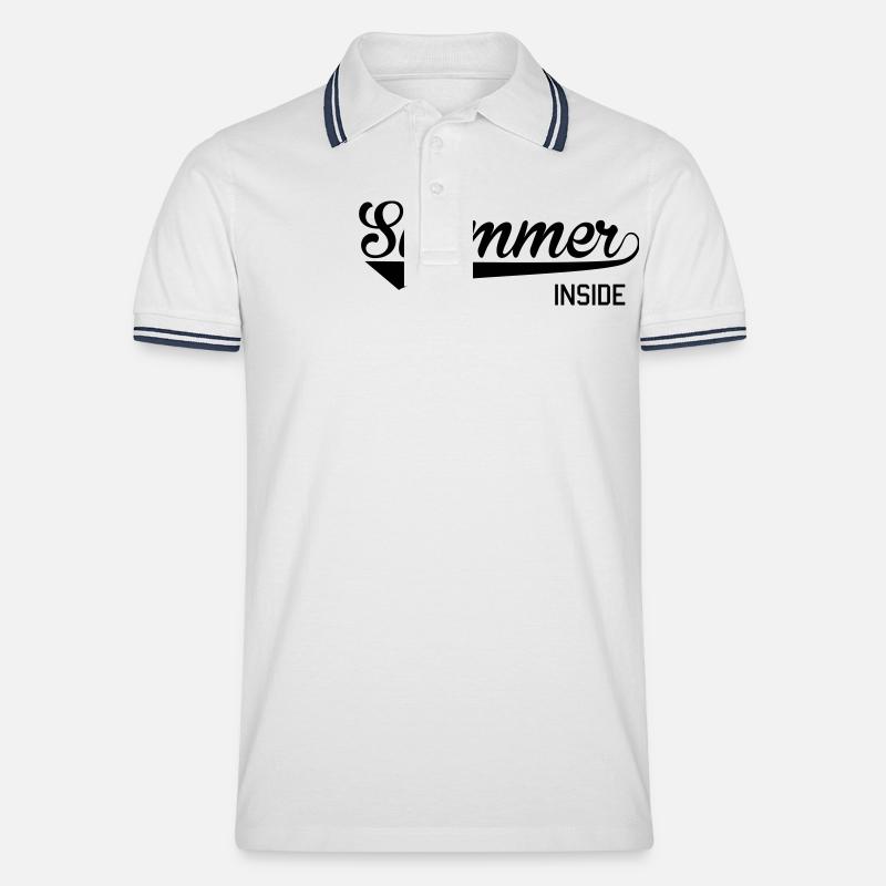 Swimmer Inside - Männer Tipped Poloshirt - Weiß/Navy