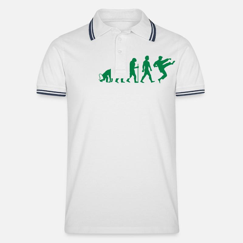 Karate Evolution - Men's Tipped Polo Shirt - white/navy