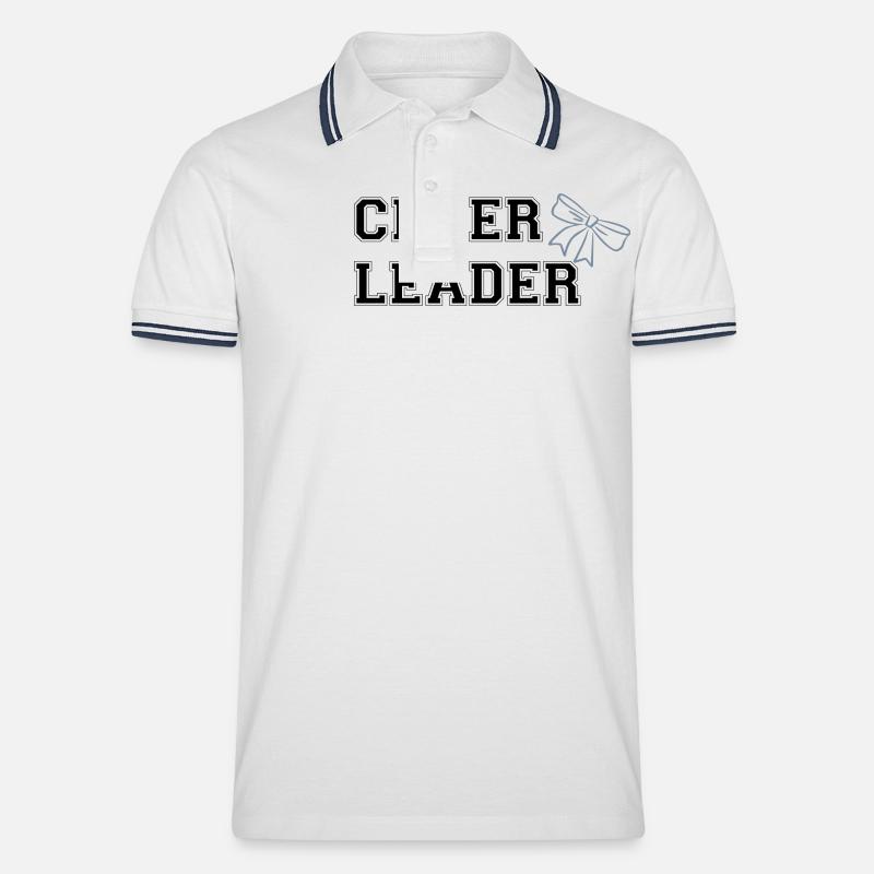Cheerleader Schleife - Männer Tipped Poloshirt - Weiß/Navy