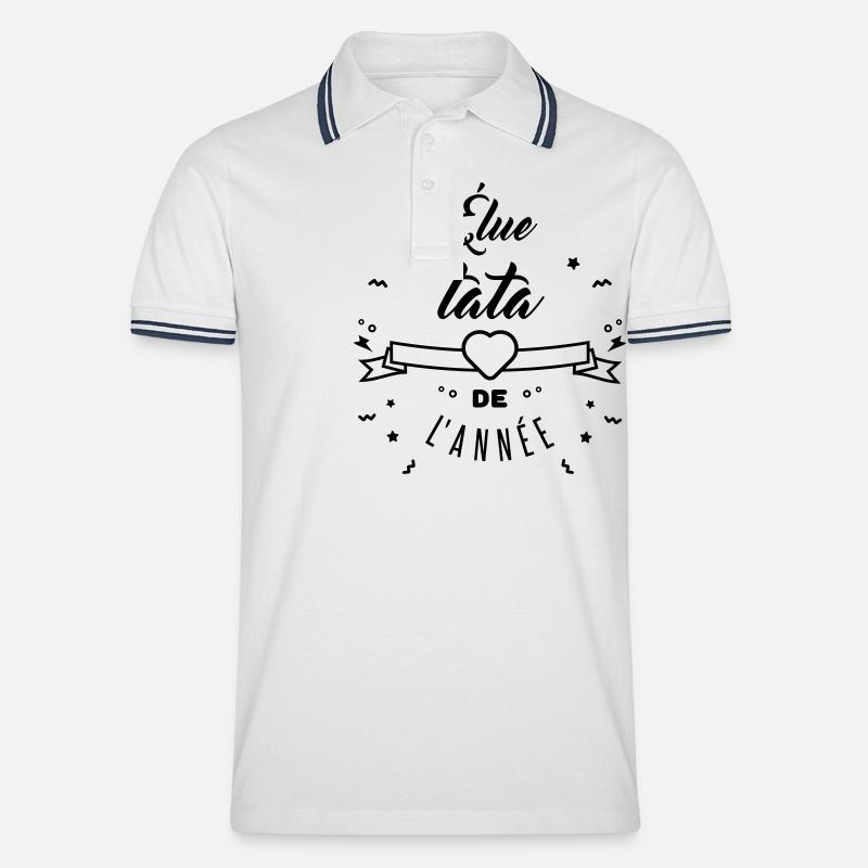 Élue tata de l'année - Polo tipped Homme - blanc/marine
