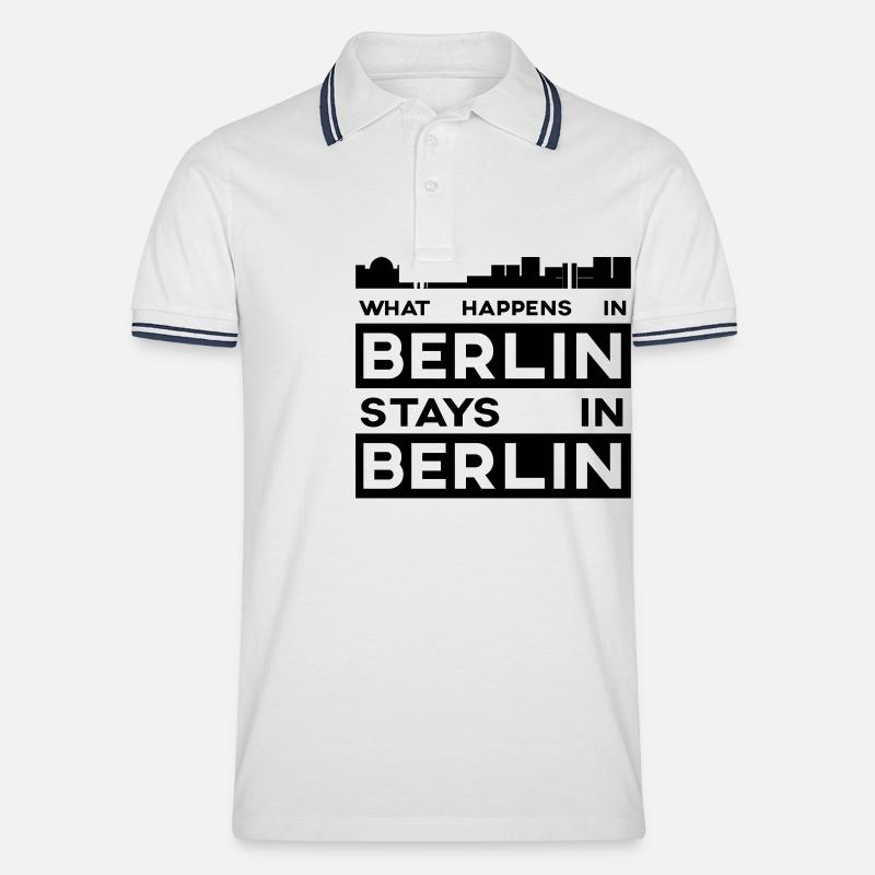 Berlin - Männer Tipped Poloshirt - Weiß/Navy