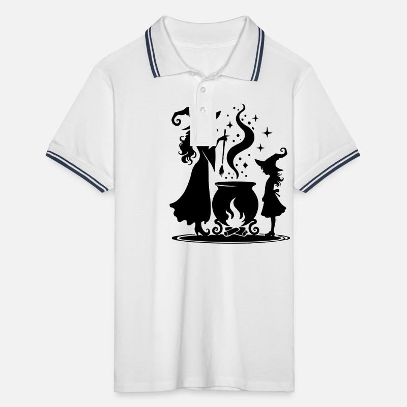 Witch Cauldron Men's Tipped Polo Shirt