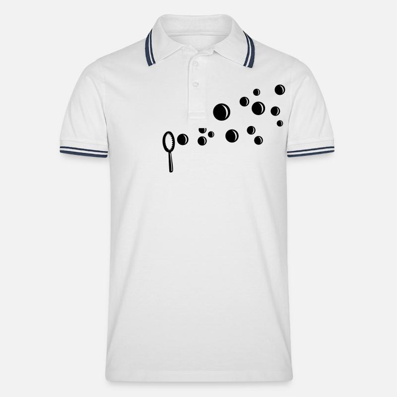 Seifenblasen - Männer Tipped Poloshirt - Weiß/Navy