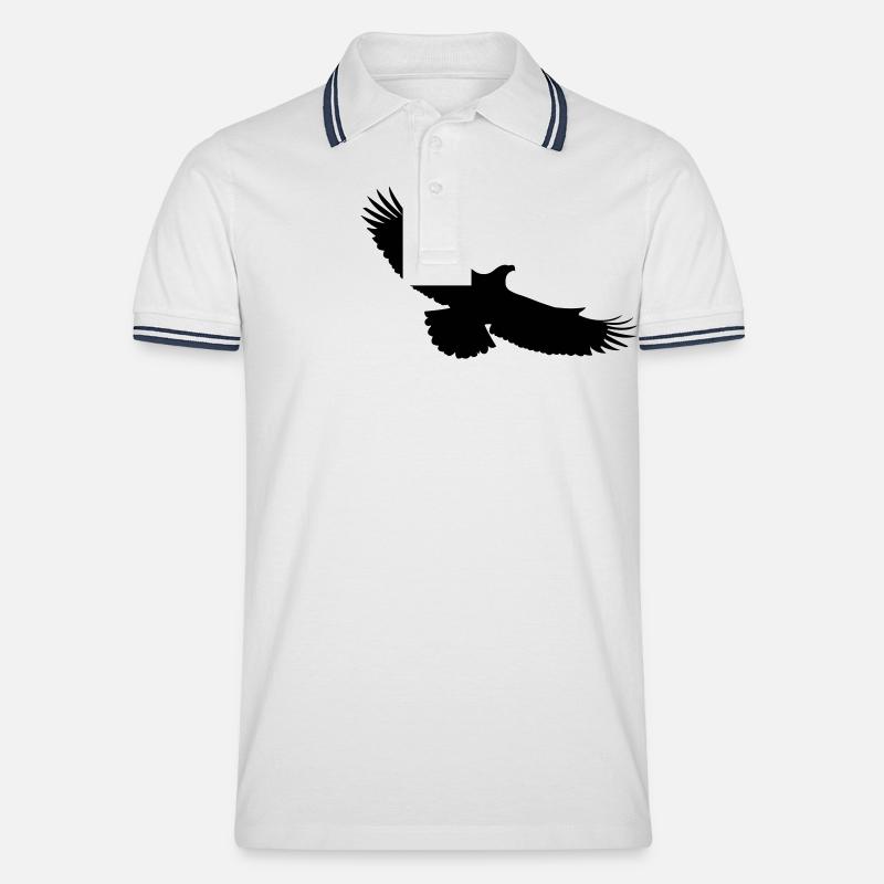 adler - Männer Tipped Poloshirt - Weiß/Navy