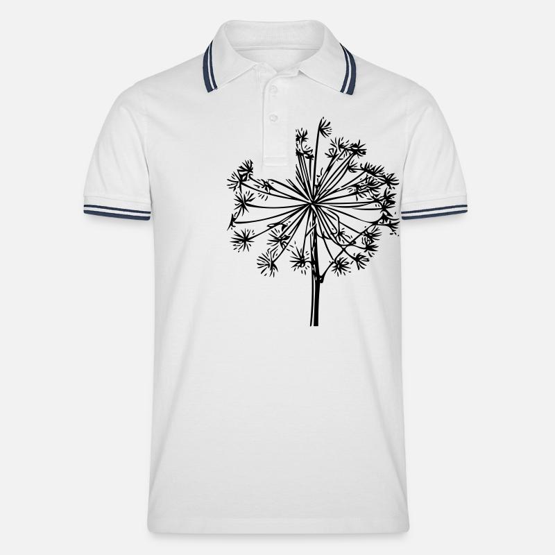 Pusteblume - Männer Tipped Poloshirt - Weiß/Navy