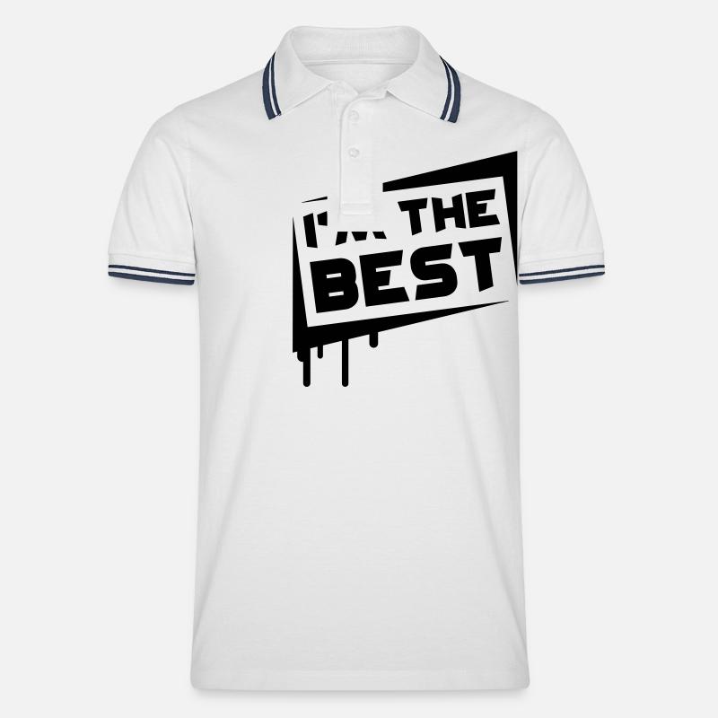 I'm The Best - Männer Tipped Poloshirt - Weiß/Navy