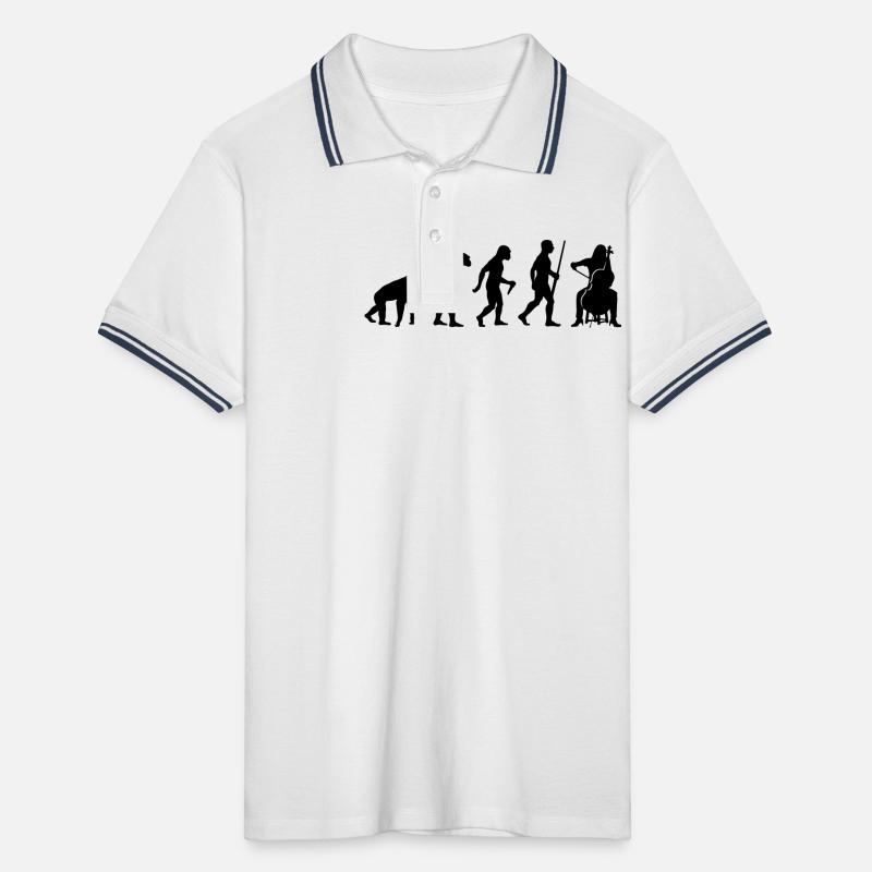 Evolution Cello Player Men's Tipped Polo Shirt