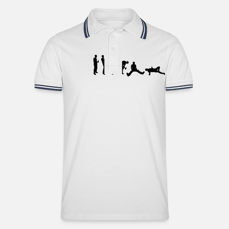 Drunk evolution - Men's Tipped Polo Shirt - white/navy
