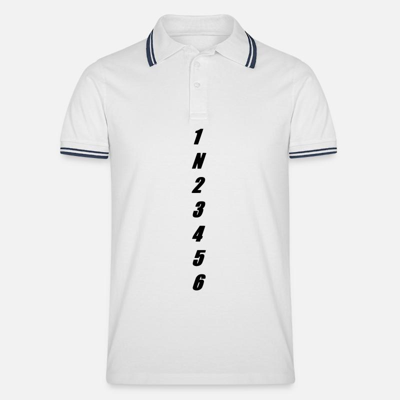 Schaltung - Männer Tipped Poloshirt - Weiß/Navy
