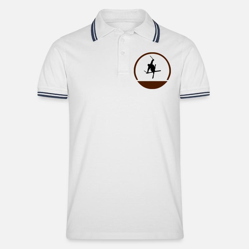 Ski Springer Logo - Männer Tipped Poloshirt - Weiß/Navy
