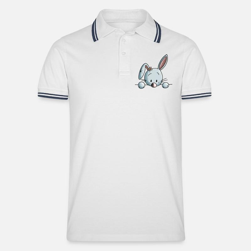 petit lapin doux - Lapin - Lapin - BD - Polo tipped Homme - blanc/marine