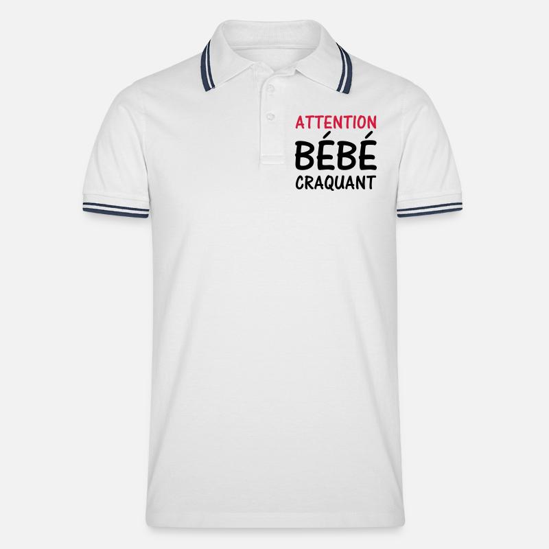 Warnung BABY süß! - Männer Tipped Poloshirt - Weiß/Navy