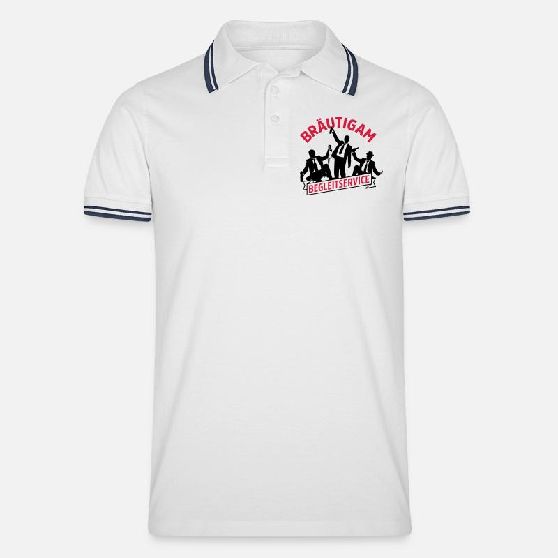 begleitservice junggesellenabschied bräutigam - Männer Tipped Poloshirt - Weiß/Navy