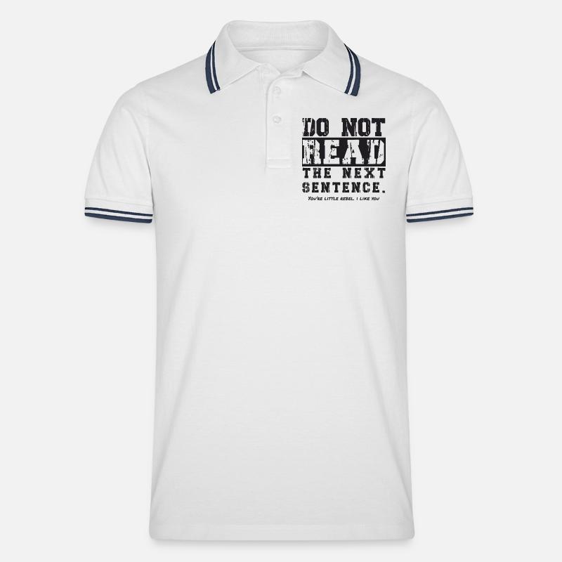 Do not read the next sentence - Männer Tipped Poloshirt - Weiß/Navy