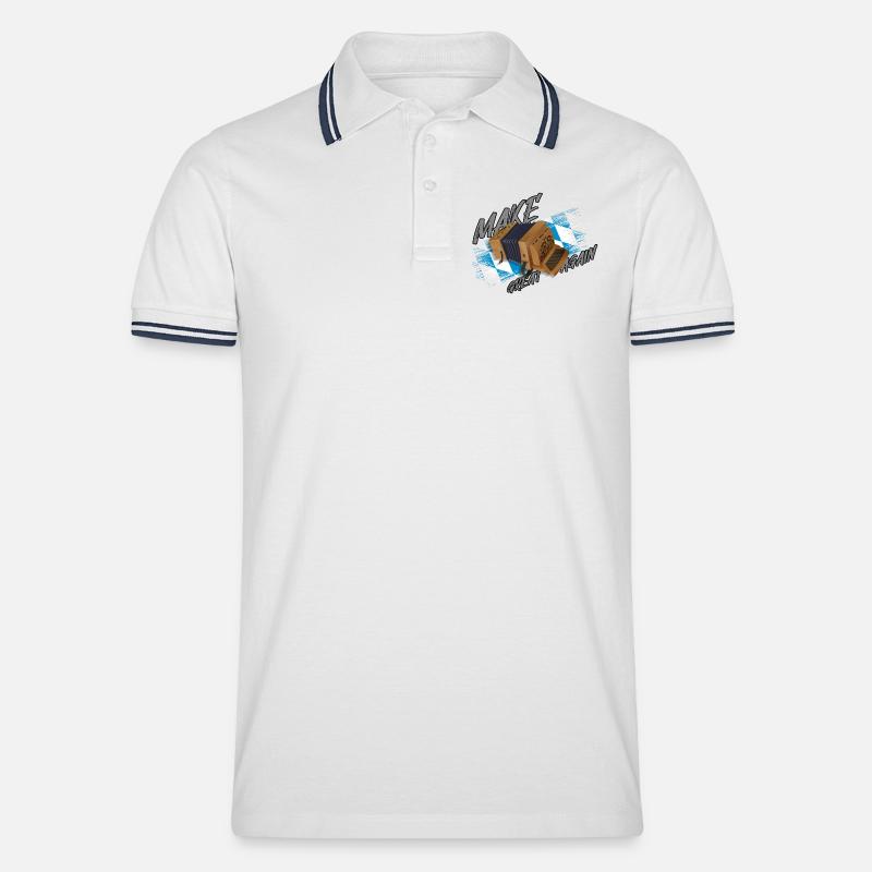 Make Ziach GREAT AGAIN | ZiachON! - Männer Tipped Poloshirt - Weiß/Navy