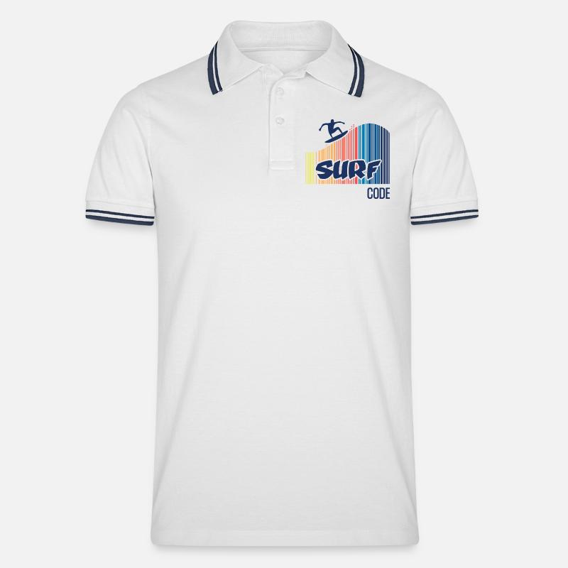 Surf Code - Polo tipped Homme - blanc/marine