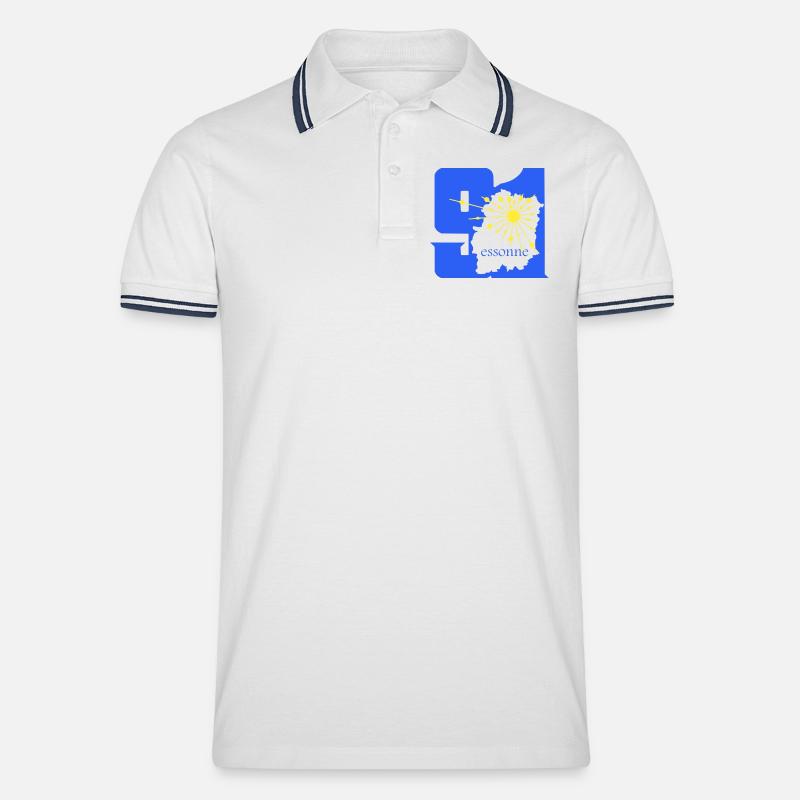 Essonne - Männer Tipped Poloshirt - Weiß/Navy