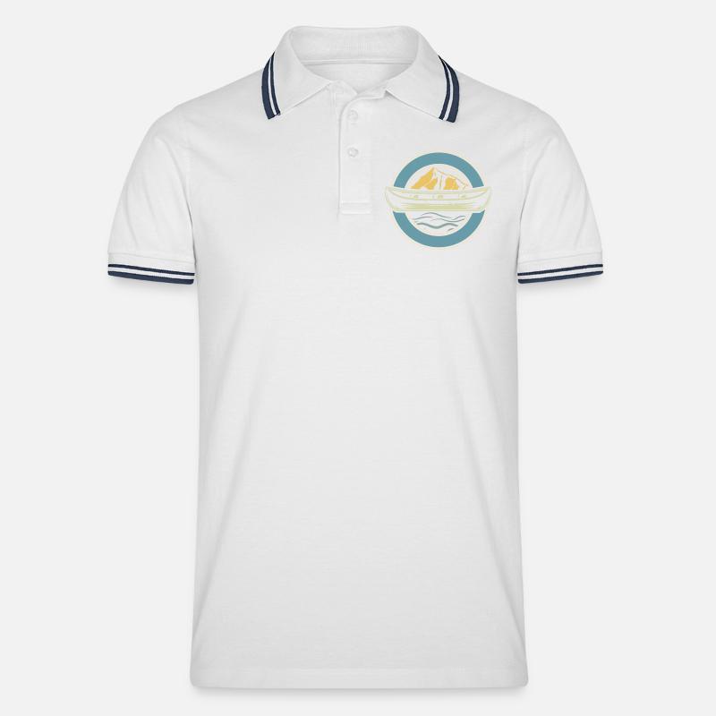 Kanu Kanut Kanutin Kanufahrer - Männer Tipped Poloshirt - Weiß/Navy