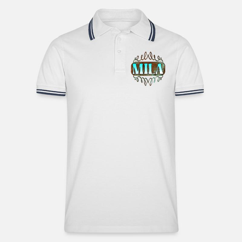 Regali onomastici per Mila - Figlia - Polo per uomo - bianco/navy