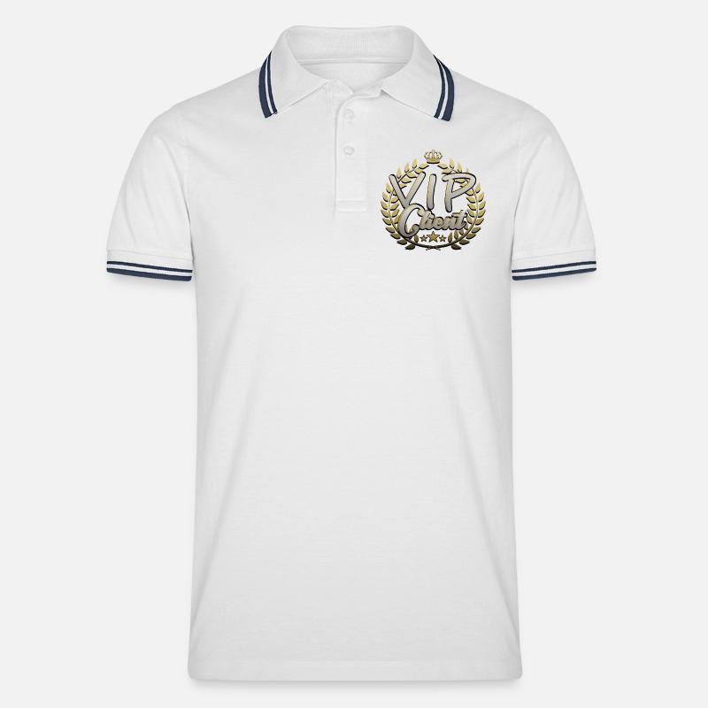 VIP Client - Männer Tipped Poloshirt - Weiß/Navy