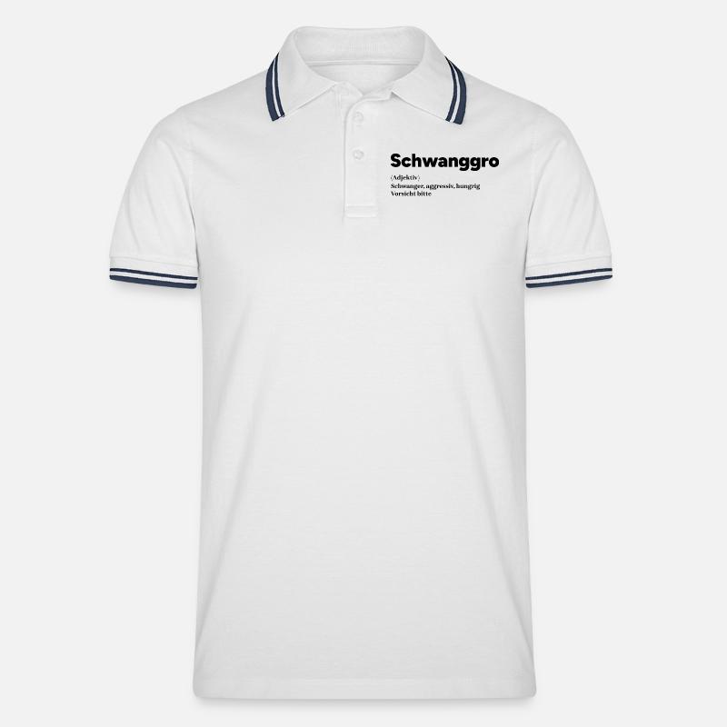 Schwangerschaft Schwanger Mutter Statement Eltern - Männer Tipped Poloshirt - Weiß/Navy