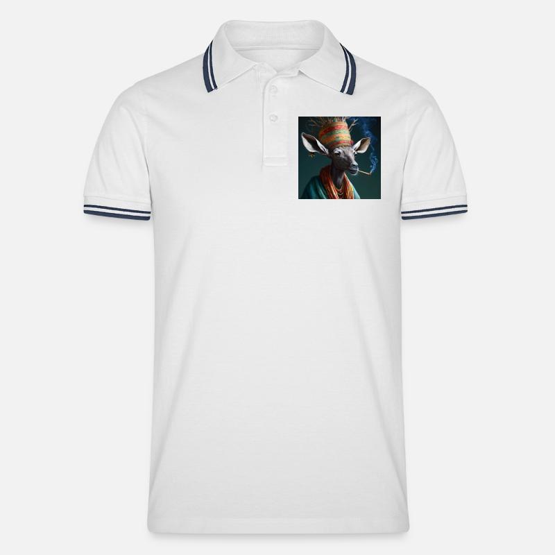 Cannabiche 01 ohne Tippfehler - Männer Tipped Poloshirt - Weiß/Navy