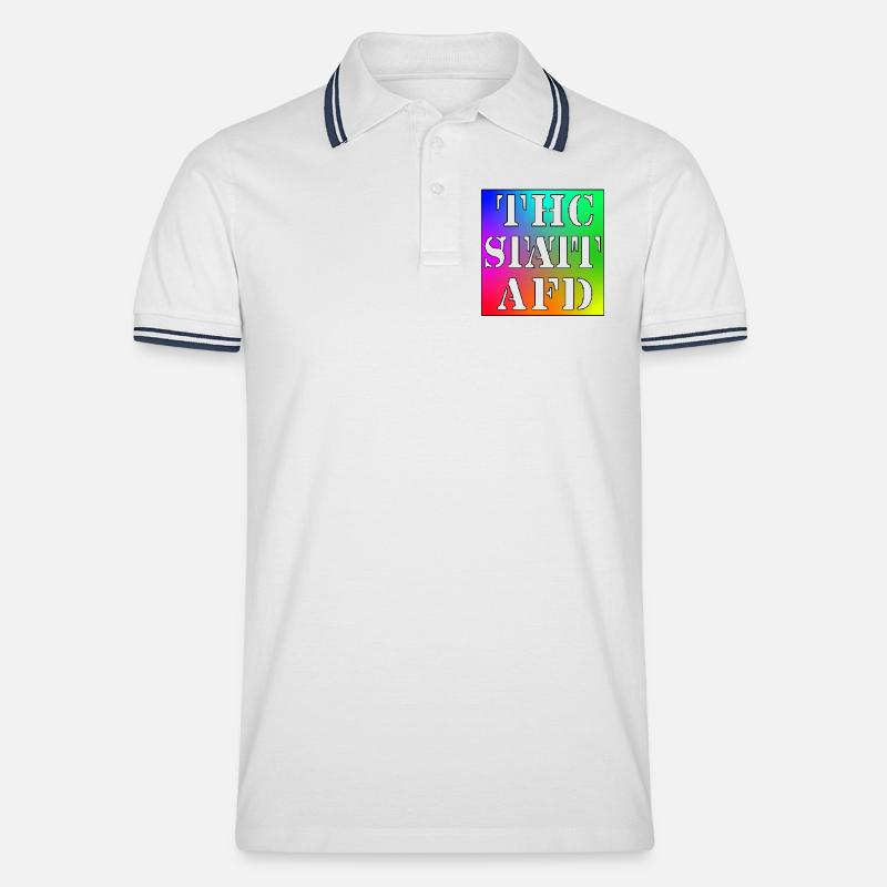 THC STATT AFD - Männer Tipped Poloshirt - Weiß/Navy