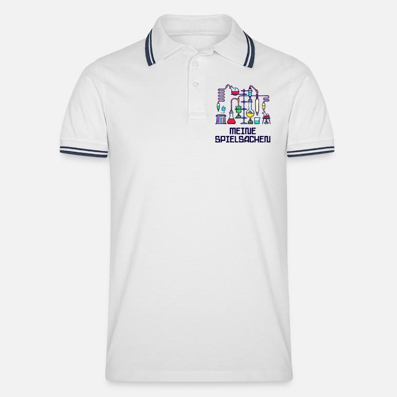 Beruf Wissenschafter Statement Workaholic Karriere - Männer Tipped Poloshirt - Weiß/Navy