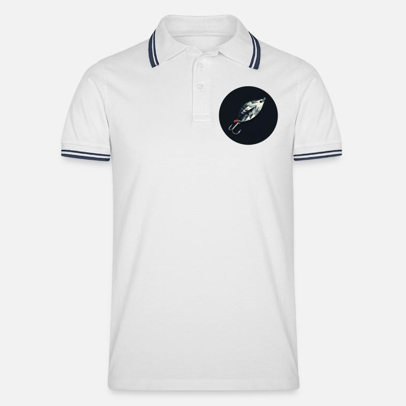 Blinker Köder Diamond Lure Emblem - Männer Tipped Poloshirt - Weiß/Navy