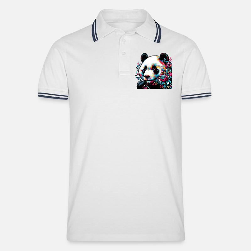 Panda - Polo tipped Homme - blanc/marine