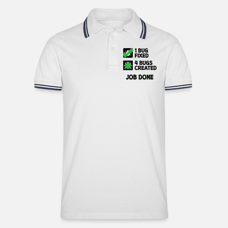 Programmierer Developer Bugfixing Bugs Skripting - Männer Tipped Poloshirt - Weiß/Navy