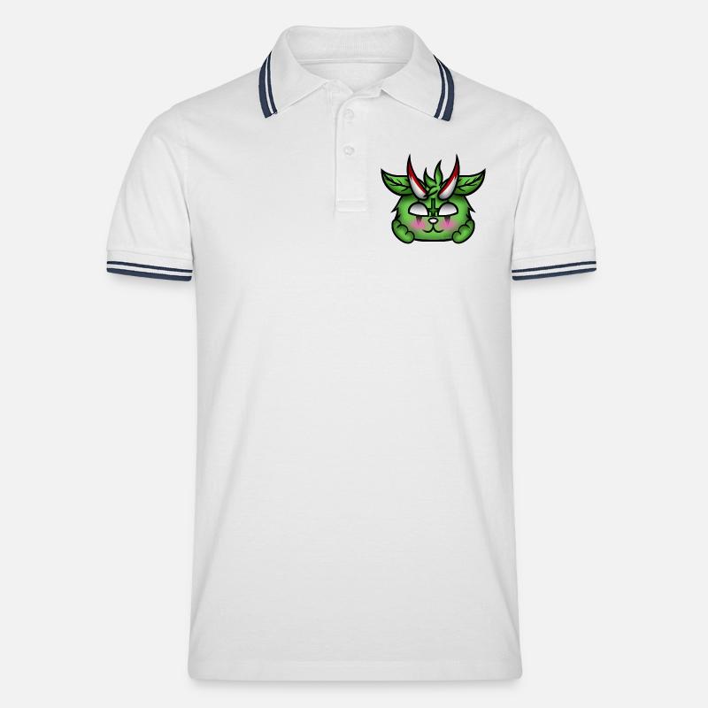 Errötender Dämon! - Männer Tipped Poloshirt - Weiß/Navy