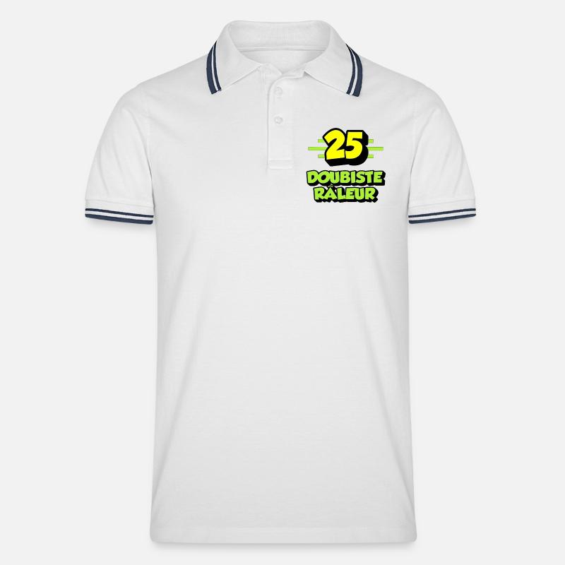 Beschwerdender Dubist - Männer Tipped Poloshirt - Weiß/Navy