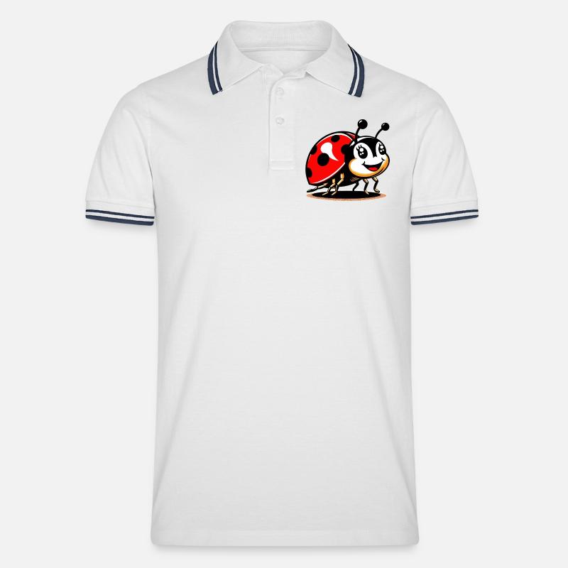 Coccinella - Polo per uomo - bianco/navy