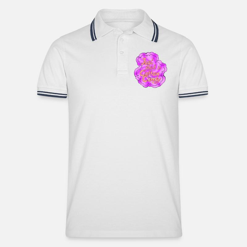 Cotton Candy Thinking Extra Shine - Männer Tipped Poloshirt - Weiß/Navy
