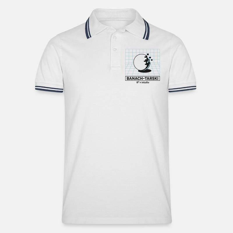 Banach-Tarski Breakdown - Männer Tipped Poloshirt - Weiß/Navy