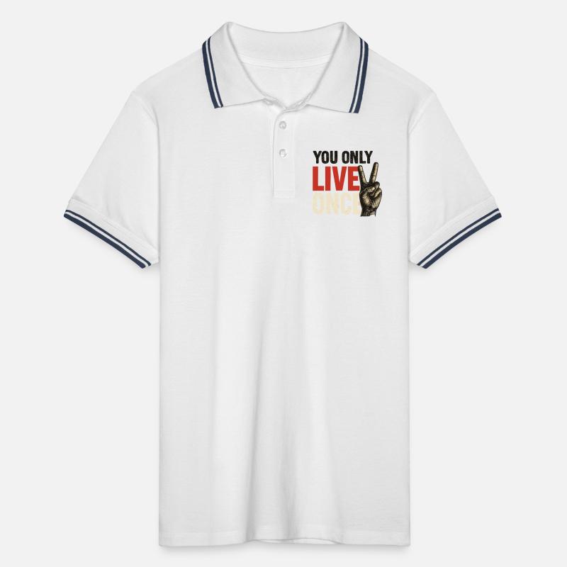 Du Lebst Nur Einmal Vintage Männer Tipped Poloshirt