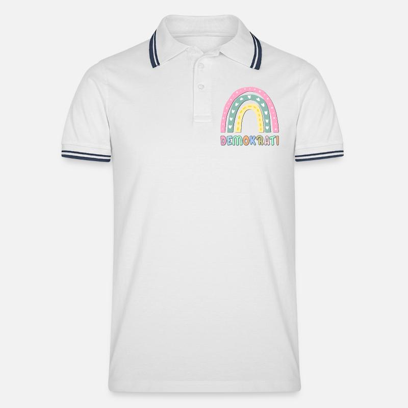Democrazia arcobaleno - Polo per uomo - bianco/navy