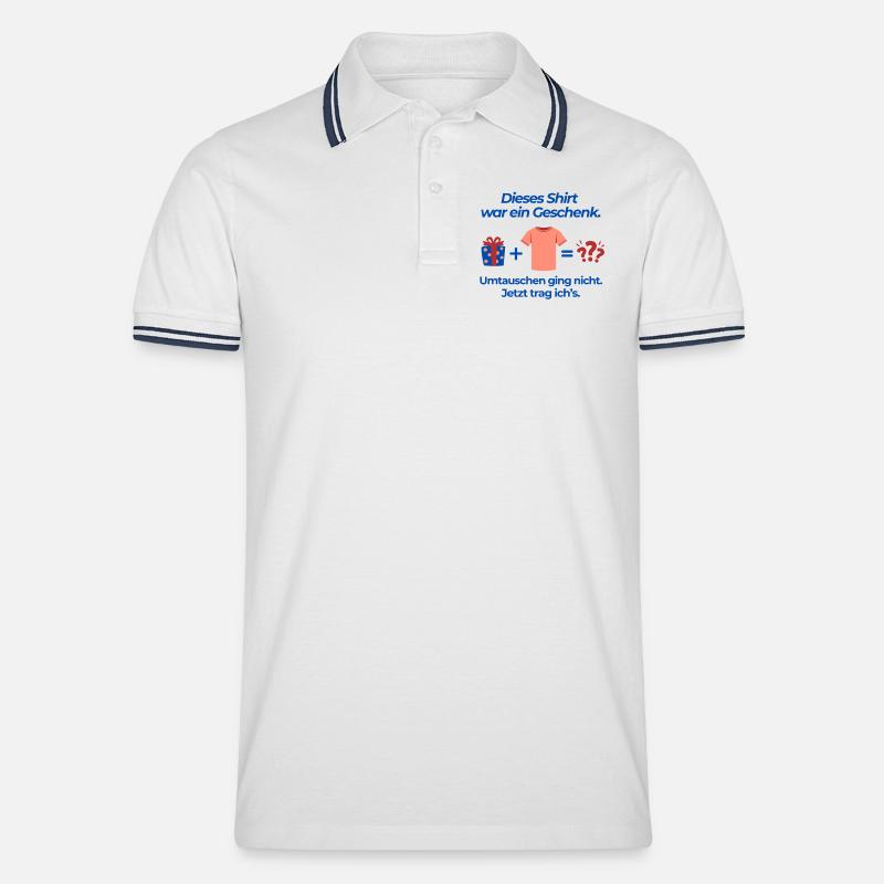 Dieses Shirt war ein Geschenk - Männer Tipped Poloshirt - Weiß/Navy