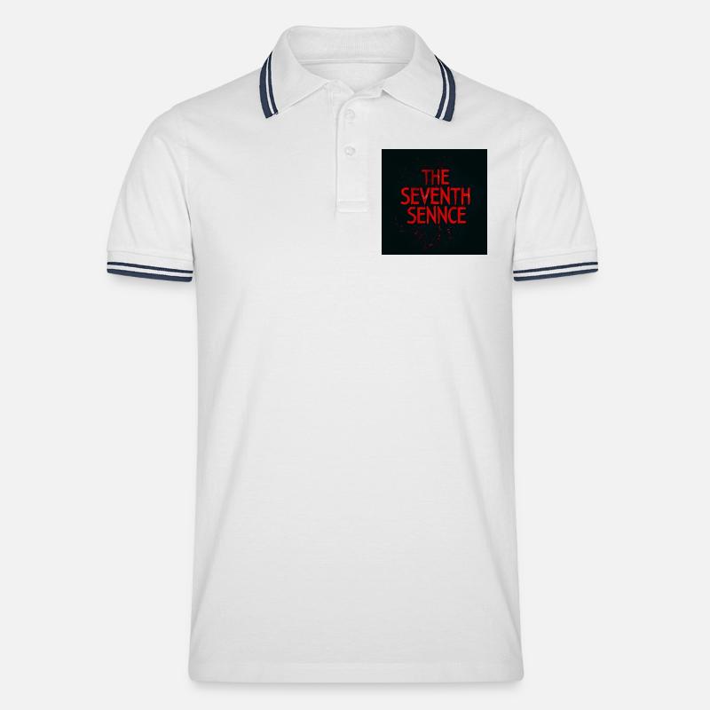 Der siebte Sennce - Männer Tipped Poloshirt - Weiß/Navy