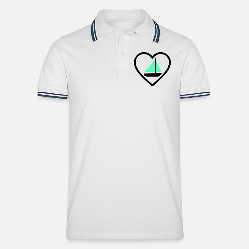 Cuore Vela – Passione Navigazione - Polo tipped Homme - blanc/marine