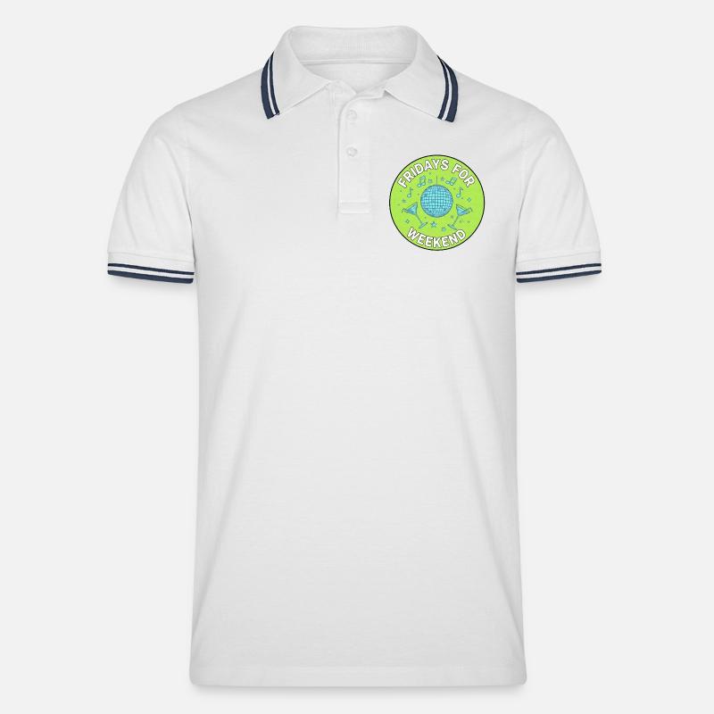 Fridays for Weekend Disco - Männer Tipped Poloshirt - Weiß/Navy