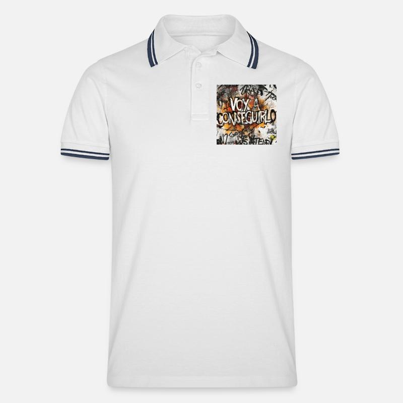 Ich werde es Graffiti machen - Männer Tipped Poloshirt - Weiß/Navy