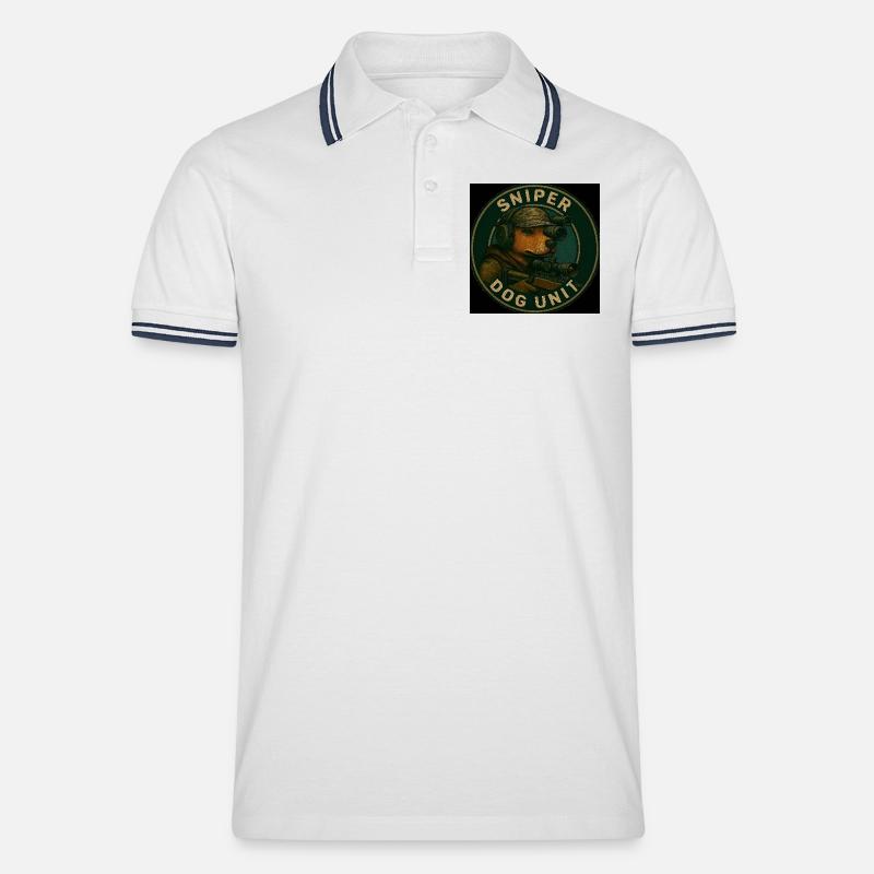 Sniper Dog Unit - Männer Tipped Poloshirt - Weiß/Navy